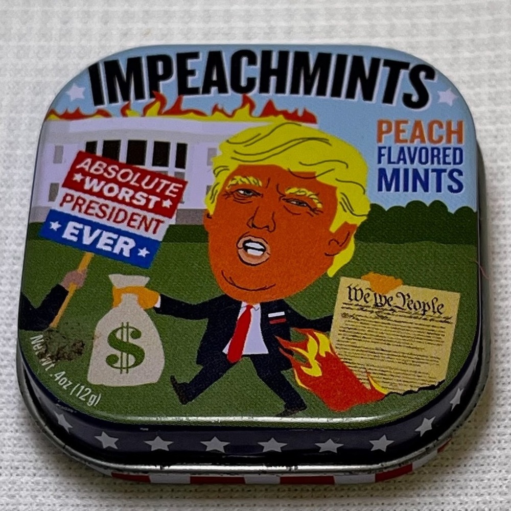 IMPEACHMINTS Peach Flavored Mints Tin The Unemployed‎ Philosophers Guild